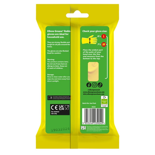 Elbow Grease super strong rubber gloves medium - British product