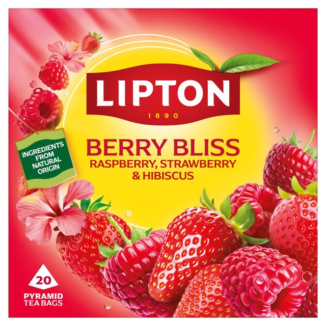 Lipton Berry Bliss fruit tea bags, imported from the UK
