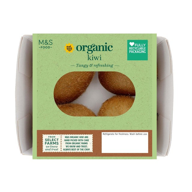 M&S Organic Kiwi Fruit 4 per pack, imported from the UK