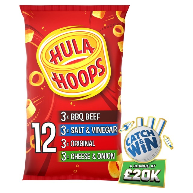 Hula Hoops Potato Rings Multipack 4 Flavour Variety Pack 12x24g, UK version