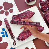 Cocopup Mulberry Plaid dog collar extra small (British brand)