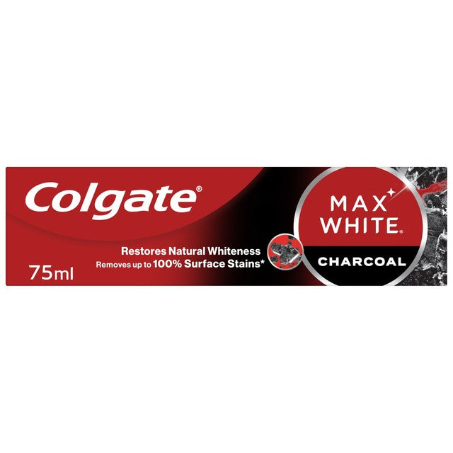 Colgate Max White Activated Charcoal Whitening Toothpaste 75ml - British product