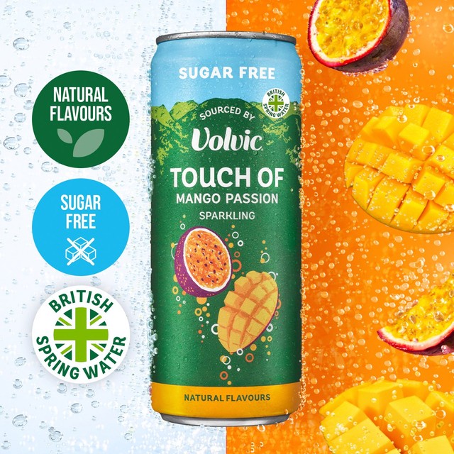 Volvic Mango Passion Sugar Free Sparkling Water 4 x 330ml (British brand)