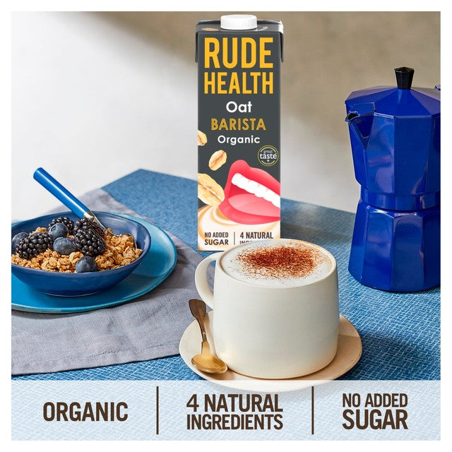 Rude Health organic oat barista drink 1L, imported from the UK