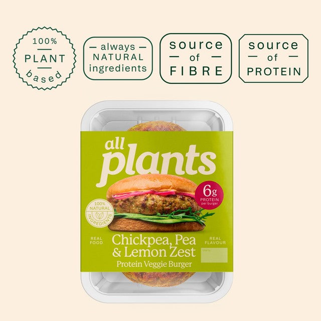 Plants chickpea veggie burger 2 x 180g - British product