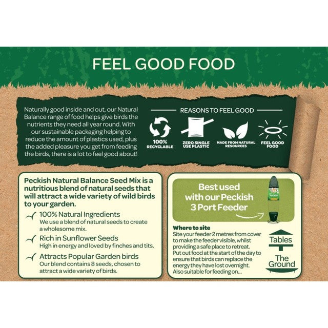 Peckish Natural Balance wild bird seed mix 12.75kg, imported from the UK