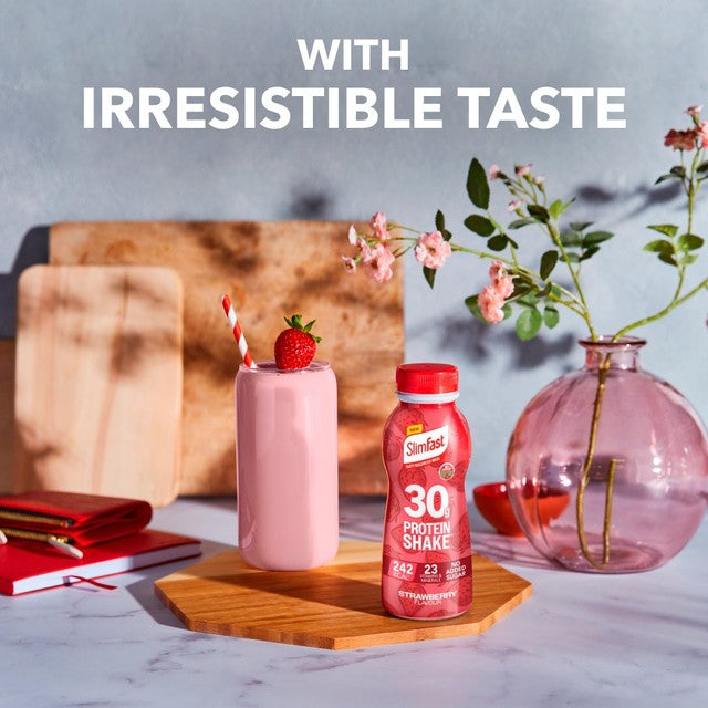 Slim Fast Strawberry Protein Shake 4 x 325ml (British brand)