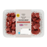 M&S diced beef steak 750g, imported from the UK
