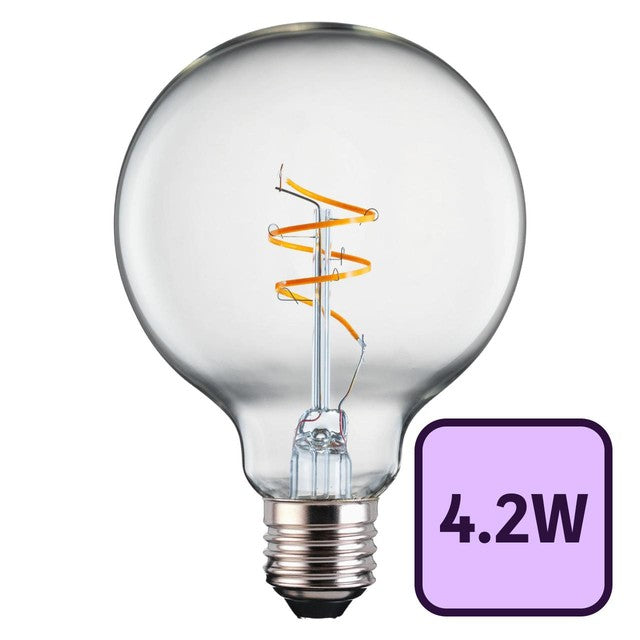 TCP clear glass filament warm white light bulb 4.2W E27 (British brand)