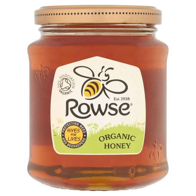 Rowse organic clear honey 340g jar - British product
