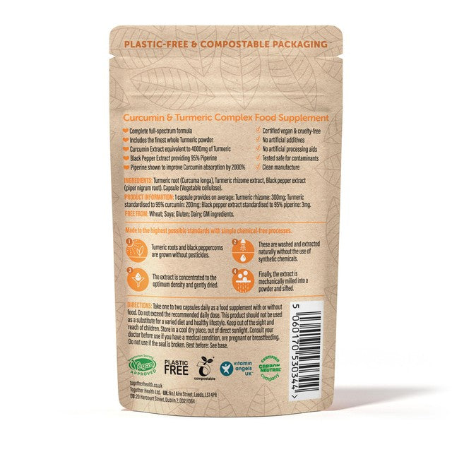 Together Health turmeric and curcumin supplement 30 capsules (British brand)
