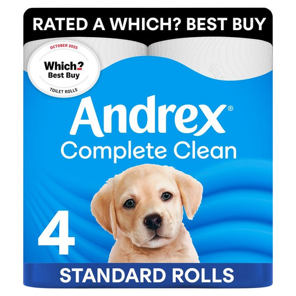 Andrex Complete Clean 2 Ply Toilet Rolls 4 Rolls