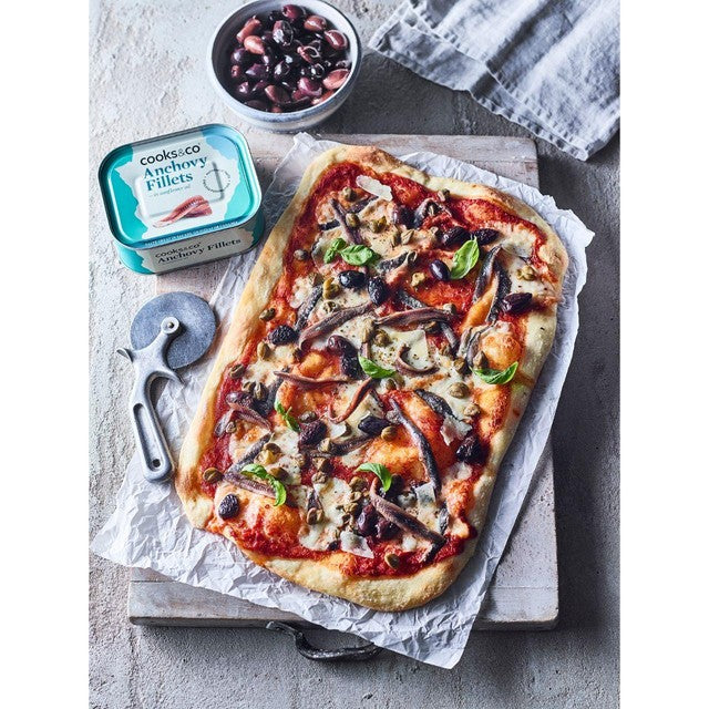 Cooks & Co anchovy fillets in sunflower oil 365g - British product