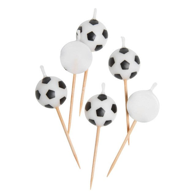 Unique Party Football Pick Birthday Candles 6 pack - British product