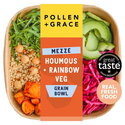 Pollen and Grace Mezze Houmous Rainbow Veg Salad Bowl 275g