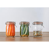 Kilner Round Clip Top Jar 1 Litre Glass, imported from the UK
