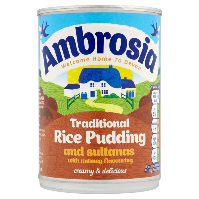 Ambrosia rice pudding with sultanas and nutmeg 400g - British product