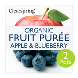 Clearspring Apple & Blueberry fruit puree 2 x 100g - British product