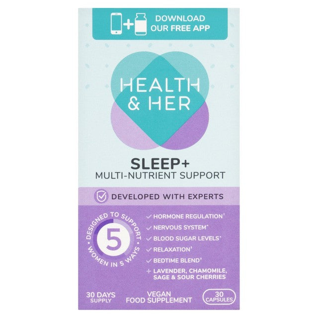 Health & Her Sleep Support Multinutrient Capsules, 30-Day Supply, UK version