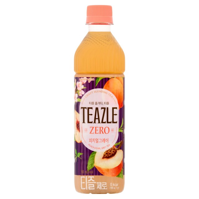 Woongjin Teazle Zero Peach & Earl Grey Tea 500ml - British product
