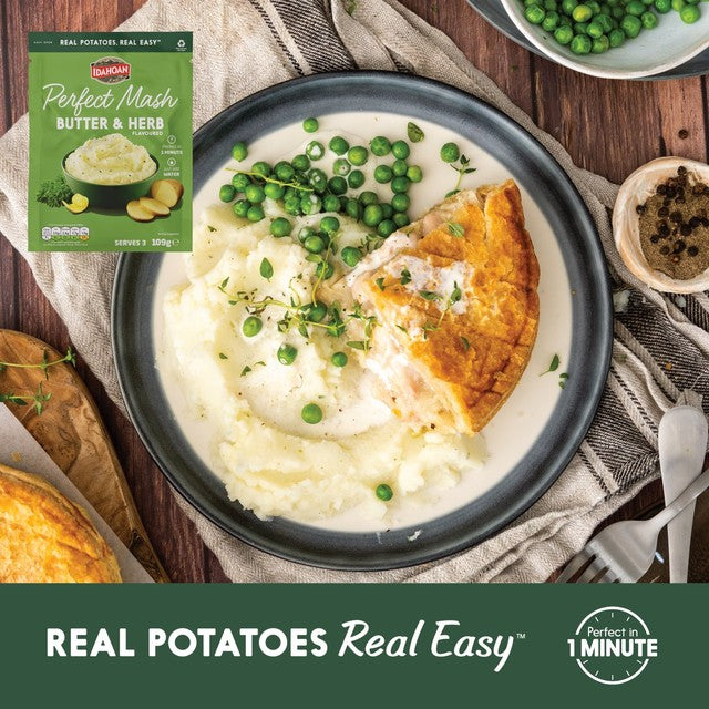 Idahoan Butter & Herb Instant Mashed Potatoes 109g, UK version