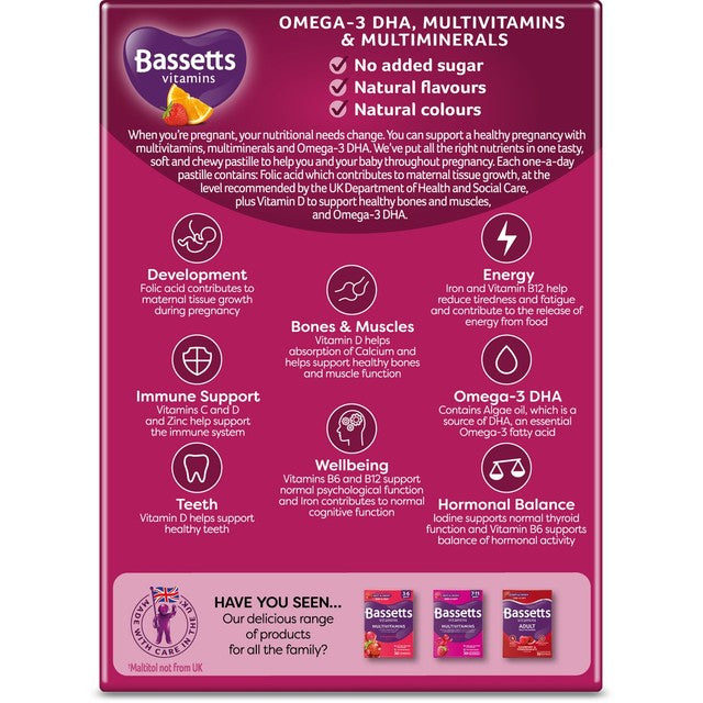 Bassetts Pregnancy Vitamins Strawberry Orange Pastilles 30 count - British product
