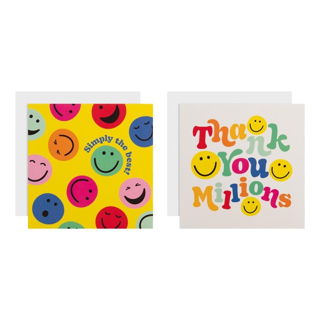 M&S Smile Thank You Card Pack 12x12cm - British product