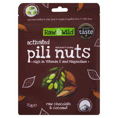 M&S Raw & Wild Activated Pili Nuts Chocolate Coconut Organic 70g- Buy online at McGrocer
