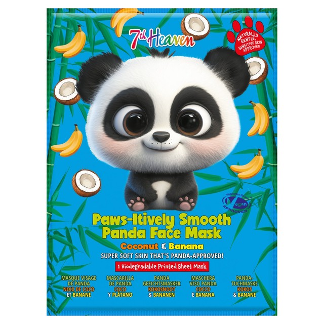 7th Heaven Panda Face sheet mask, imported from the UK