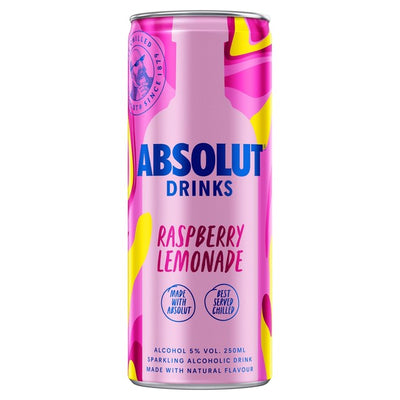 Absolut Raspberry Lemonade Sparkling Vodka Cocktail 250ml