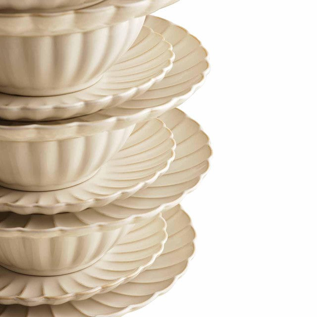 M&S Scallop Natural 12 piece dinner set, imported from the UK