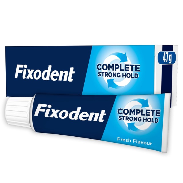 Fixodent Complete Strong Hold denture adhesive tube - British product