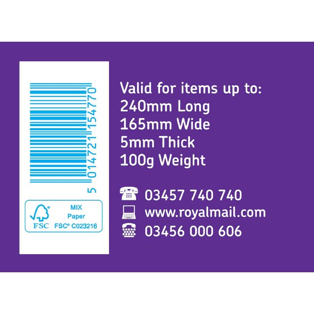 Royal Mail 1st Class Standard Size Stamps 8 Pack - British product