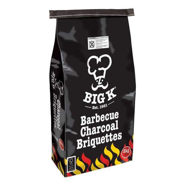 Big K Barbecue Charcoal Briquettes 3kg - British product