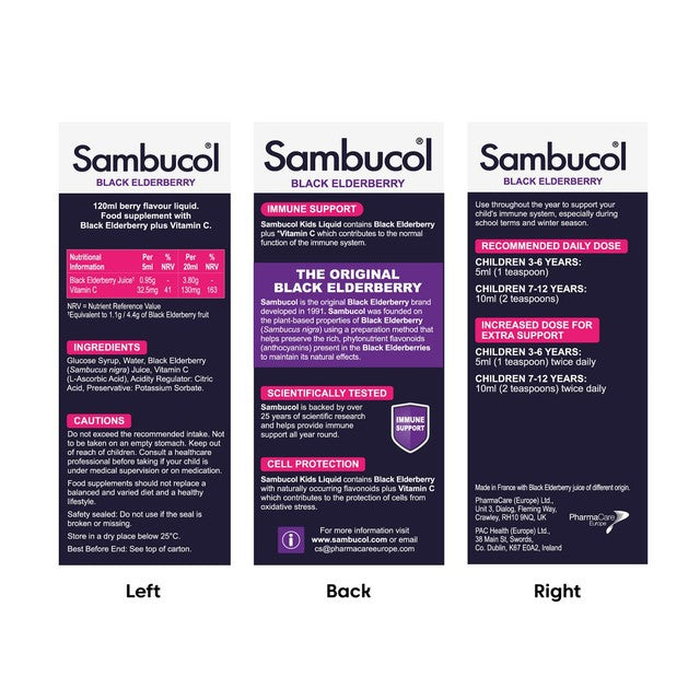 Sambucol kids syrup 120ml (British brand)