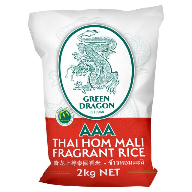 Green Dragon Thai Fragrant Jasmine Rice 2kg, UK version
