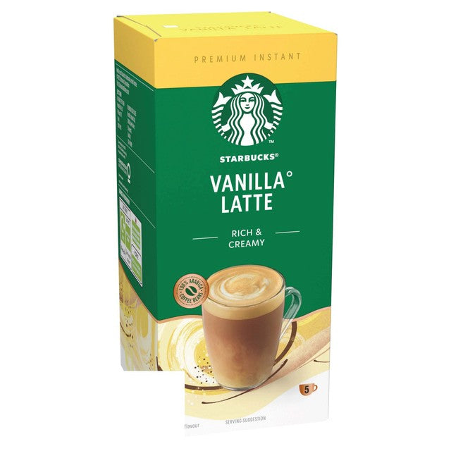 Starbucks vanilla latte coffee sachets 5 pack (British brand)