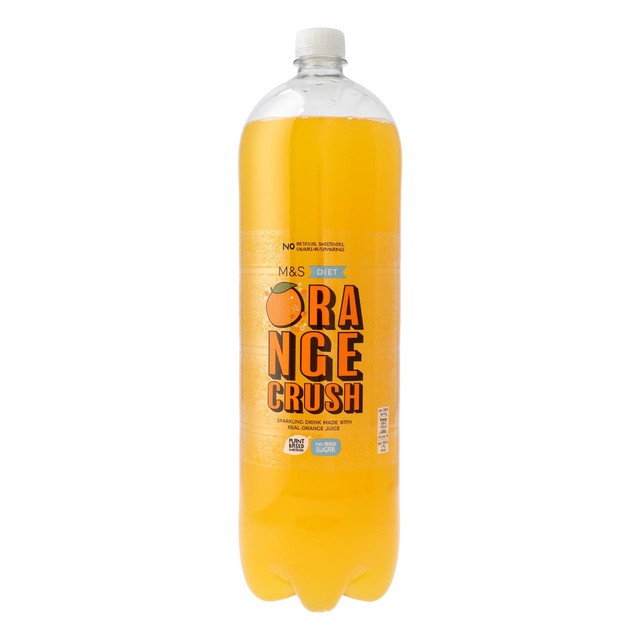 M&S Diet Orange Crush soft drink 2L, imported from the UK