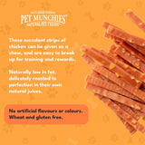 Pet Munchies chicken and cheese dog treats 100g, imported from the UK