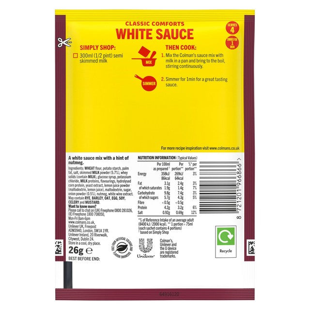 Colman's white sauce mix 26g - British product