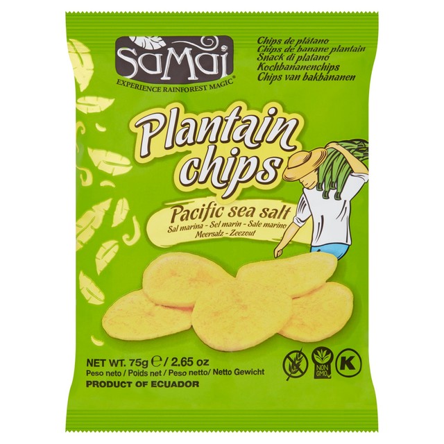 Samai plantain chips salted 75g, imported from the UK