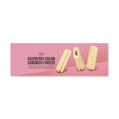 M&S Raspberry Cream Sandwich Fingers Biscuits 2 x 150g