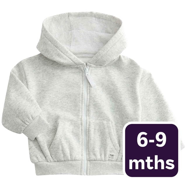 M&S Tommy Zip Up Hoodie Grey Marl 6-9 Months (British brand)