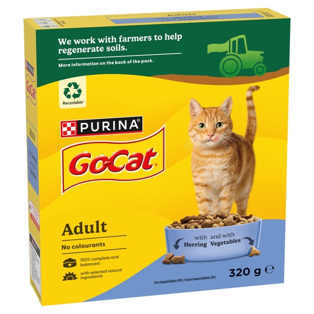 Go-Cat dry cat food herring with vegetables 320g, UK version