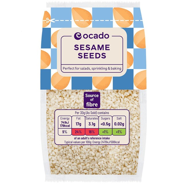 Ocado sesame seeds 100g, imported from the UK