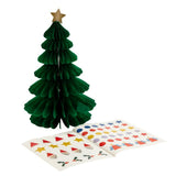 Green Paper Honeycomb Tree Decoration with Stickers 20cm