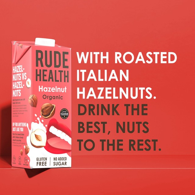Rude Health Organic Hazelnut Drink 1L, imported from the UK