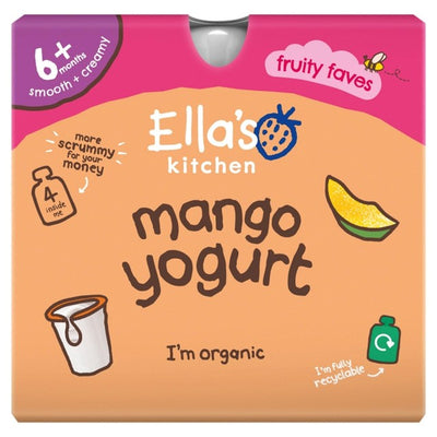 M&S Ella's Kitchen Organic Mango Greek Style Yogurt Baby Food Pouch 4 x 90g- Buy online at McGrocer
