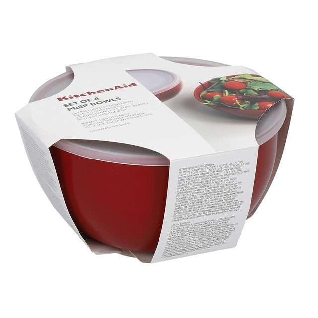 KitchenAid Universal Prep Bowl Set Red 4 Piece, UK version