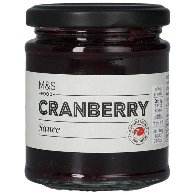 Traditional M&S Cranberry Sauce 200g jar, imported from the UK